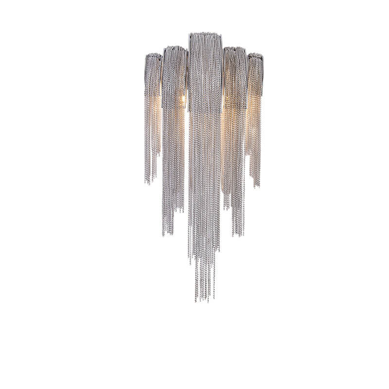 Postmodern Luxury Aluminum Chain Tassel 2-Light Wall Sconce