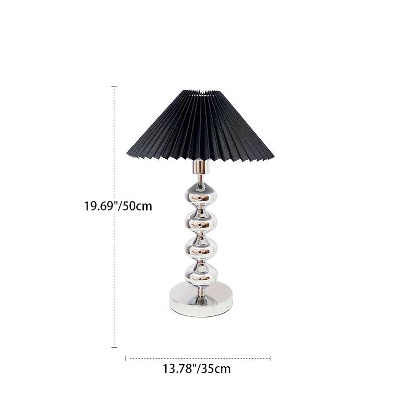 Modern Light Luxury Simple Wrought Iron Pleats 1-Light Table Lamp