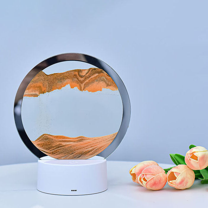 Creative Round Hourglass Quicksand 3D LED Night Light Table Lamp
