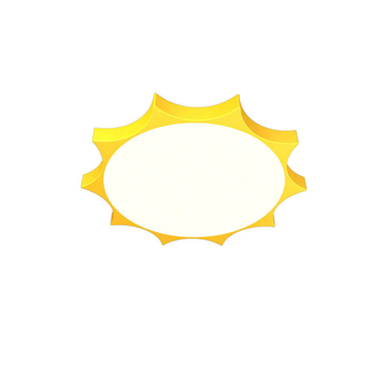 Modern Children's Sun Iron Acrylic Frosted LED Flush Mount Ceiling Light