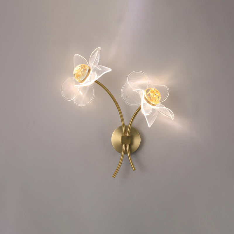 European Creative Lotus Flowers Acrylic LED Wall Sconce Lamp