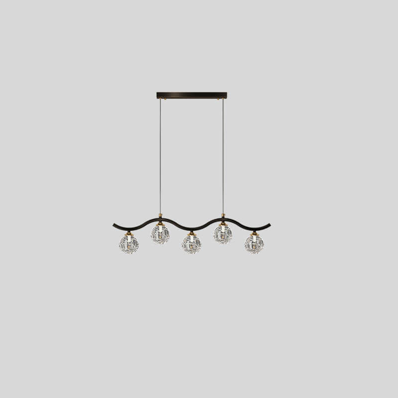 Modern Luxury Glass Magic Bean Brass Curve 5/7 Light Island Light Chandelier