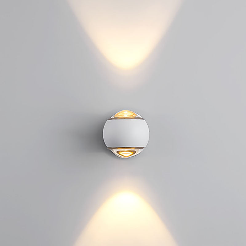 Contemporary Nordic Aluminum Semicircle Up And Down Luminous LED Spotlight Wall Sconce Lamp For Bedroom