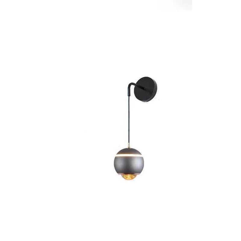 Modern Minimalist Round Ball Aluminum Glass LED Wall Sconce Lamp For Bedroom