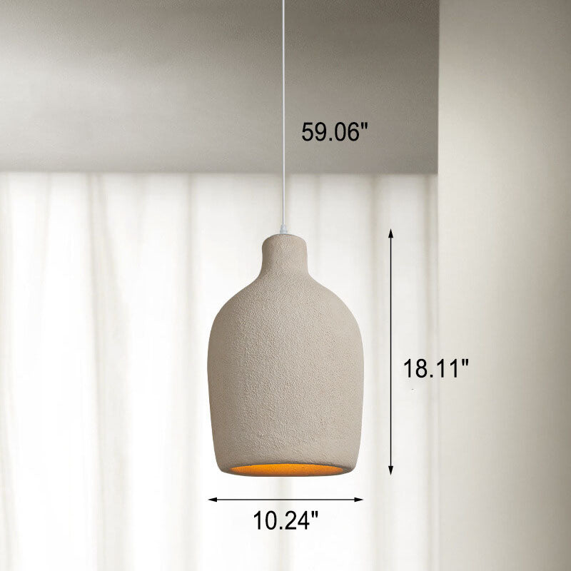 Modern Minimalist Pure Grey Geometric Shape 1-Light Pendant Light