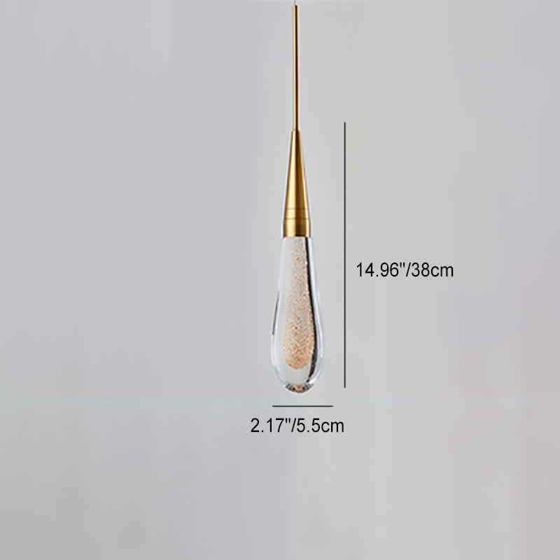 Modern Simplicity Iron Aluminum Crystal Drop Meteor Shower LED Pendant Light For Dining Room