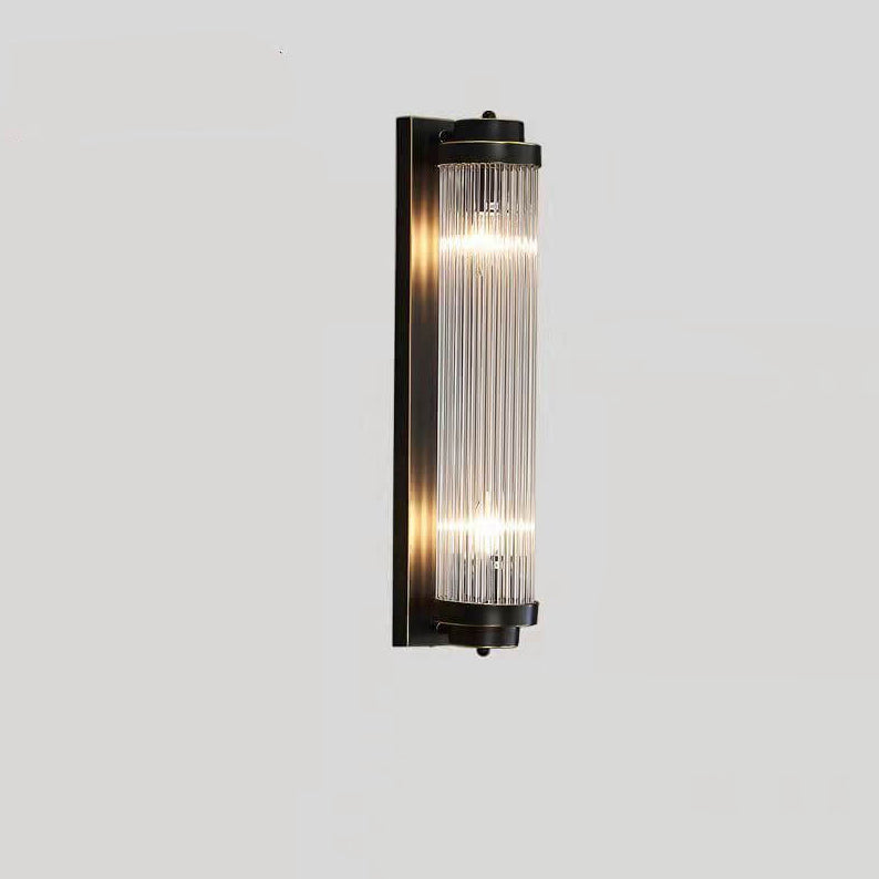 Modern Luxury Crystal Cylinder Column Rotation 2-Light Wall Sconce Lamp