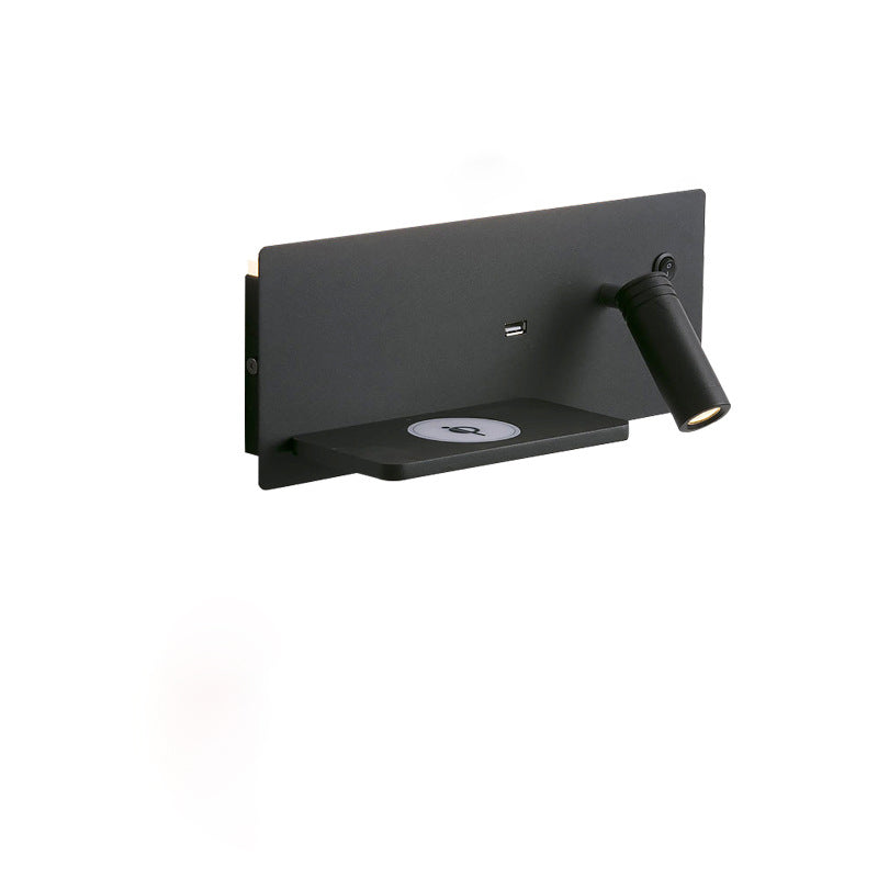 Contemporary Industrial Rectangular USB Rechargeable LED Rotatable Spotlight Wall Sconce Lamp For Bedroom