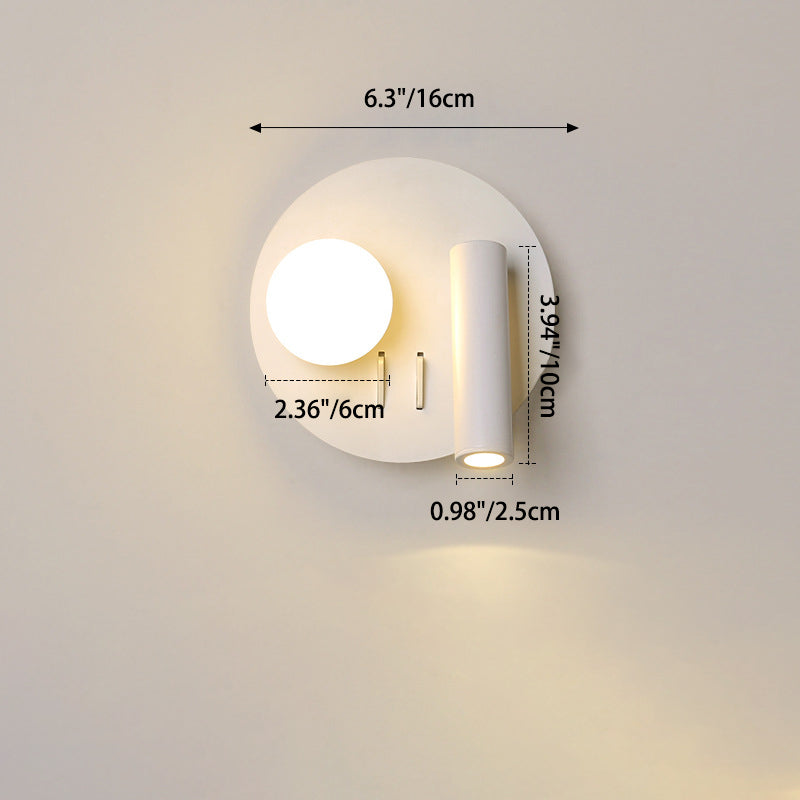 مصباح حائطي LED للقراءة مصنوع من الحديد الأكريليكي دائري/مربع بتصميم بسيط على الطراز الاسكندنافي