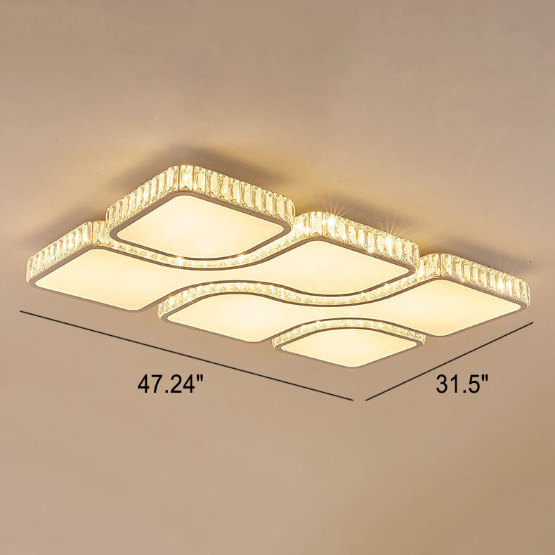 مصباح LED معدني مستطيل الشكل فاخر باللون الذهبي بتصميم عصري