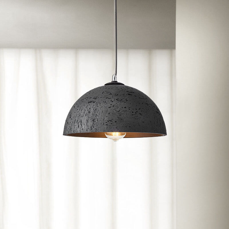 Minimalist Resin Round Dome Hand Sculpted 1-Light Pendant Light