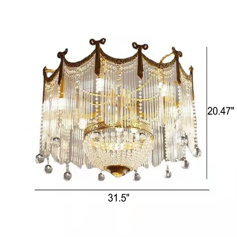 French Luxury Crystal Tassel Bead Design 6/7/9 Light Chandelier