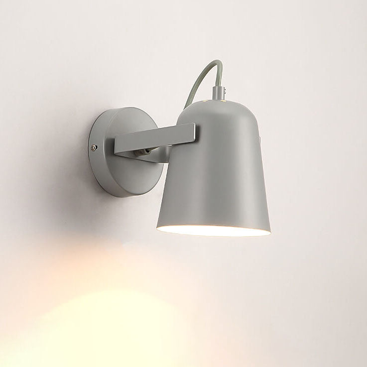 Nordic Macaron Iron Cylinder Dome 1-Light Wall Sconce Lamp