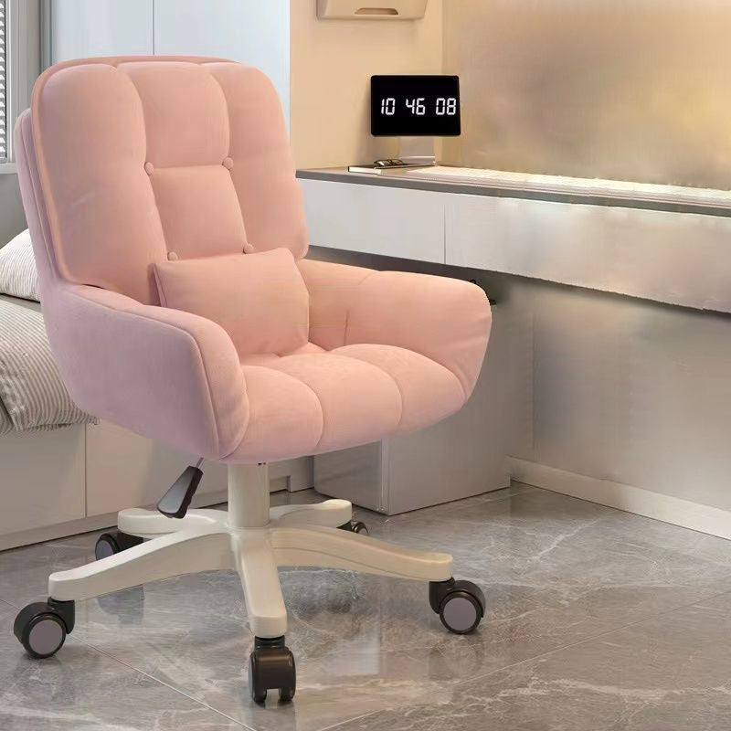 Modern Minimalist Rectangular Velvet Leather Vanity Stool Rotatable Sliding Backrest For Bedroom
