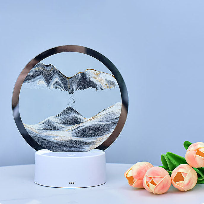 Creative Round Hourglass Quicksand 3D LED Night Light Table Lamp