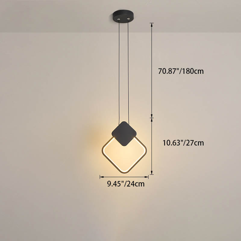 مصباح LED دائري هندسي من الحديد بتصميم بسيط وعصري لغرفة النوم