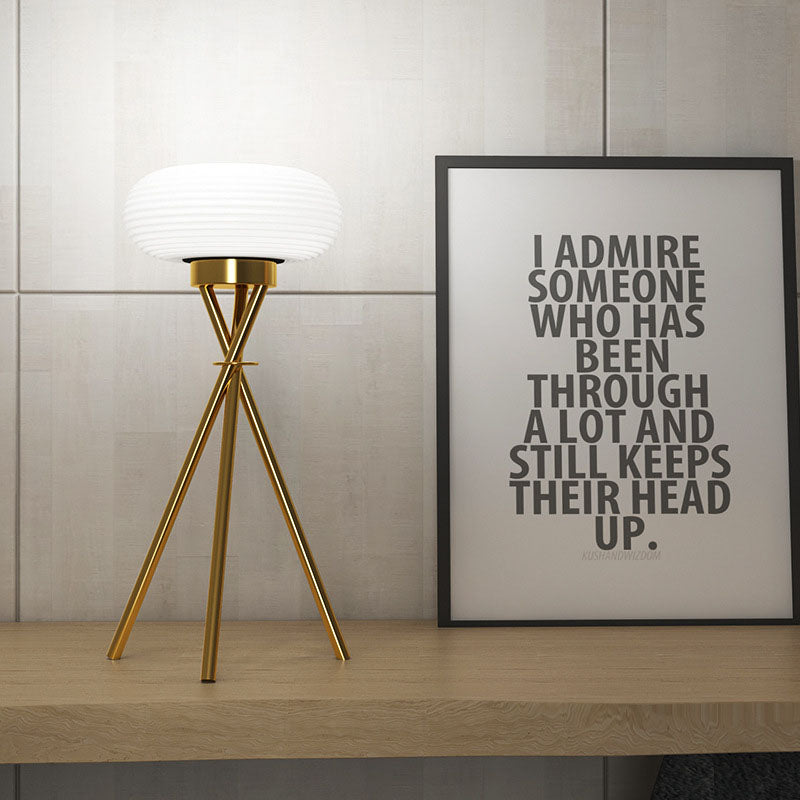 Modern Minimalist Round Tripod Iron Acrylic LED Table Lamp For Bedroom