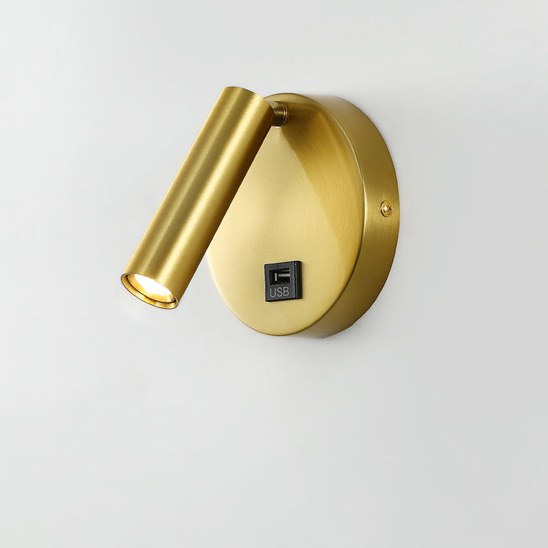 Modern Minimalist Rotatable Cylinder Aluminum Iron LED Wall Sconce Lamp For Living Room