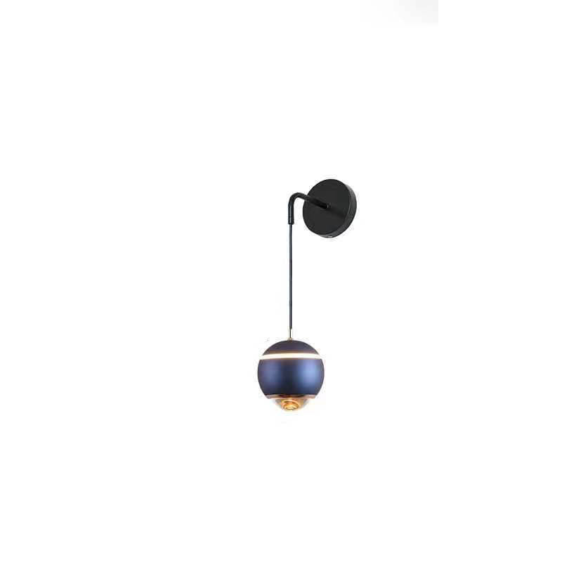 Modern Minimalist Round Ball Aluminum Glass LED Wall Sconce Lamp For Bedroom