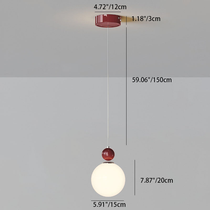 Modern Simplicity Iron Glass Long Line Flower Ball 1-Light Pendant Light For Bedroom