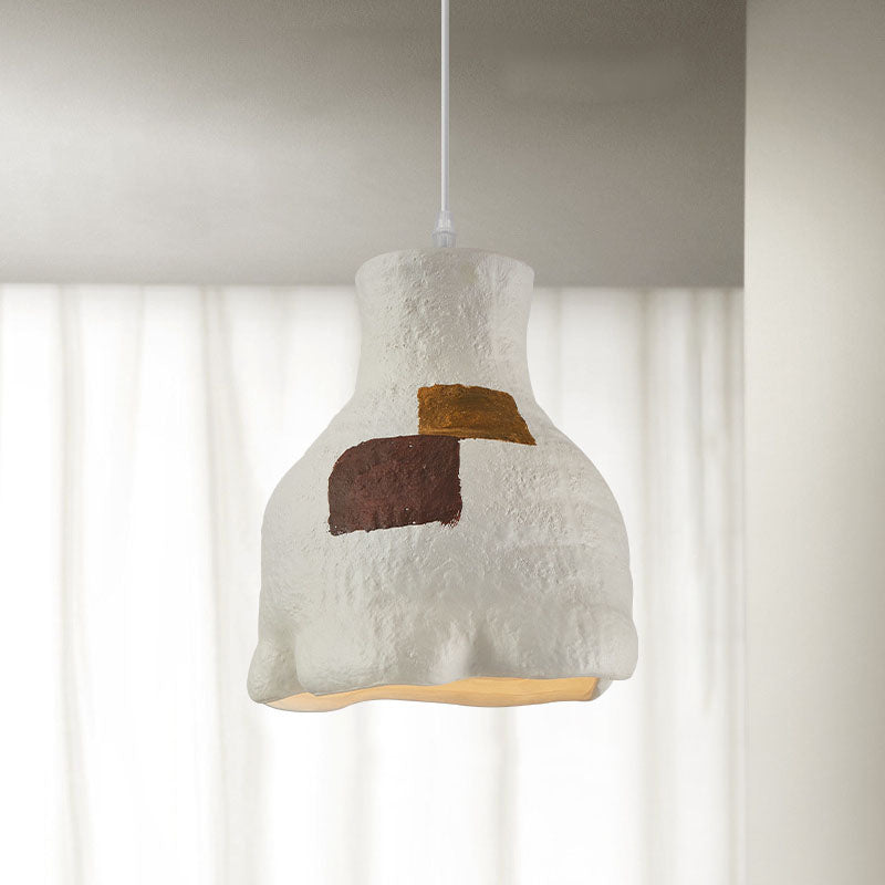 Japanese Wabi-sabi Pure White 1-Light Pendant Light