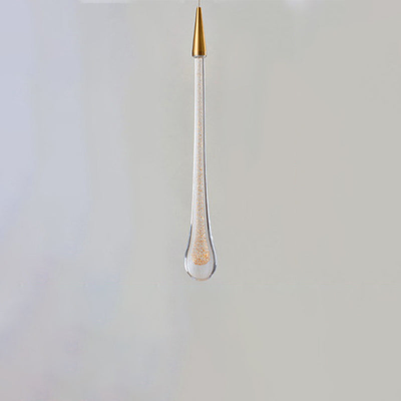 Modern Simplicity Iron Aluminum Crystal Drop Meteor Shower LED Pendant Light For Dining Room