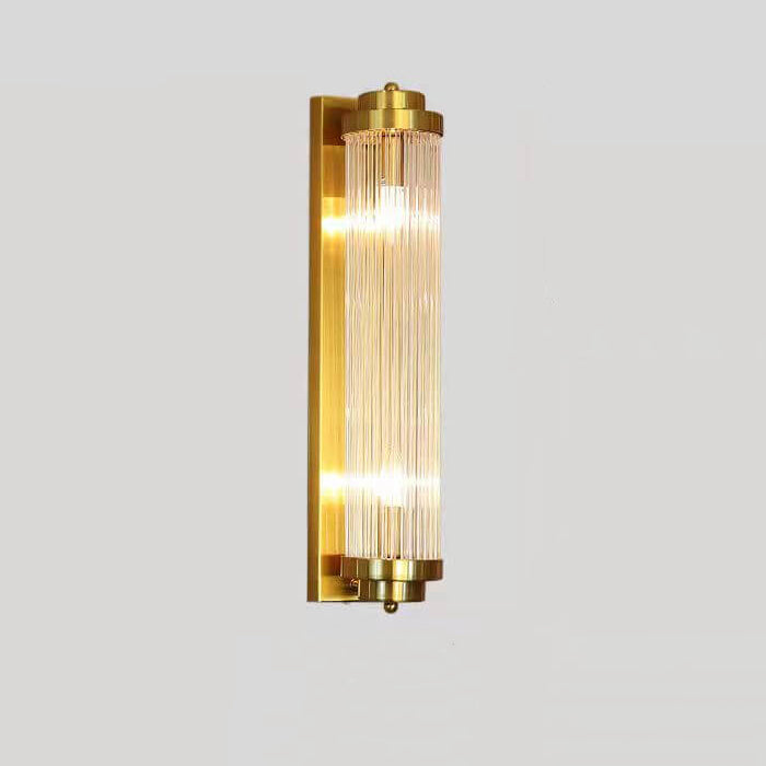 Modern Luxury Crystal Cylinder Column Rotation 2-Light Wall Sconce Lamp