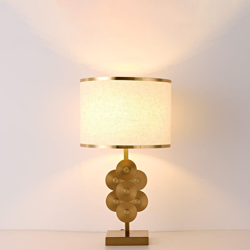 Modern Minimalist Imitation Copper Cloth 1-Light Table Lamp