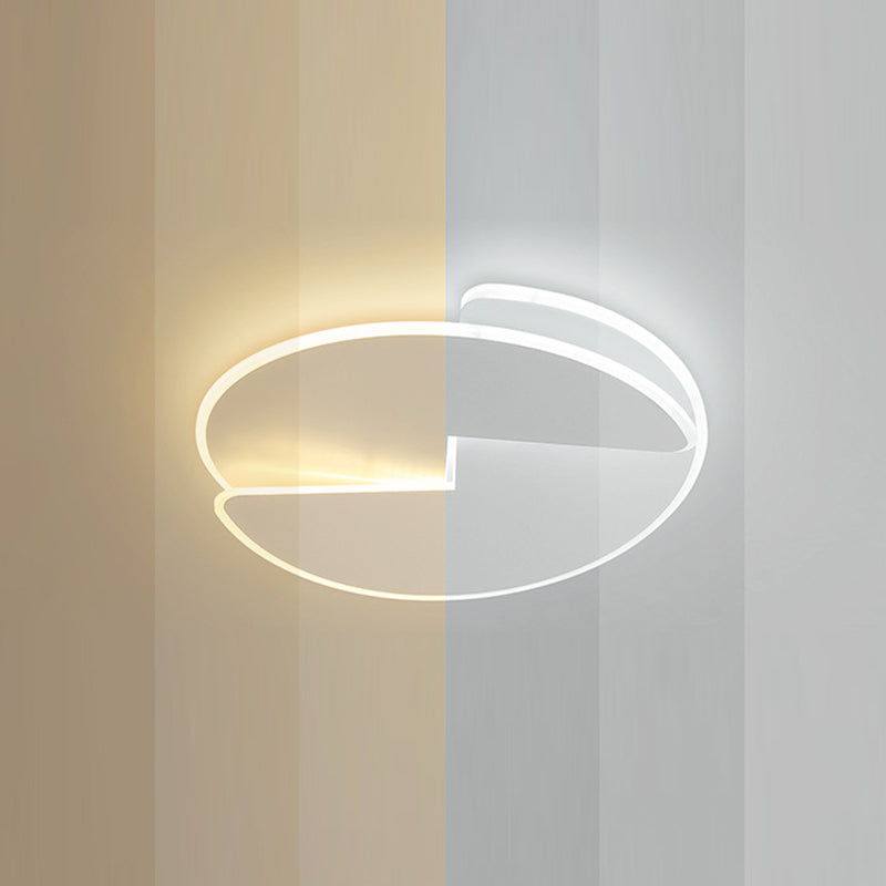 Modern Minimalist Round Acrylic Iron Shade LED Flush Mount Ceiling Light For Bedroom