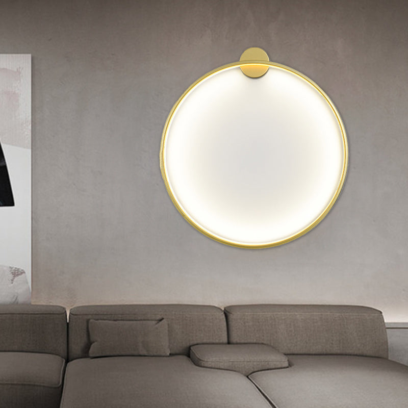 مصباح حائط LED دائري من الأكريليك والألومنيوم بتصميم عصري بسيط لغرفة النوم