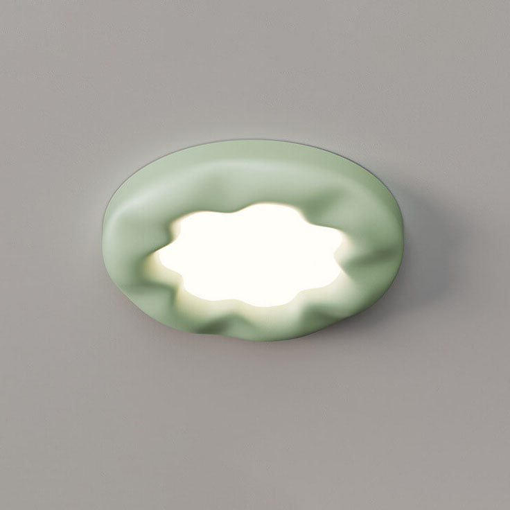 Modern Cream Flower Design Resin Acrylic LED Flush Mount Ceiling Light