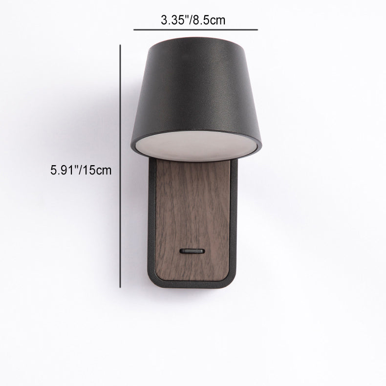 Modern Minimalist Rotatable Bowl Cylinder Aluminum Acrylic LED Wall Sconce Lamp For Bedroom