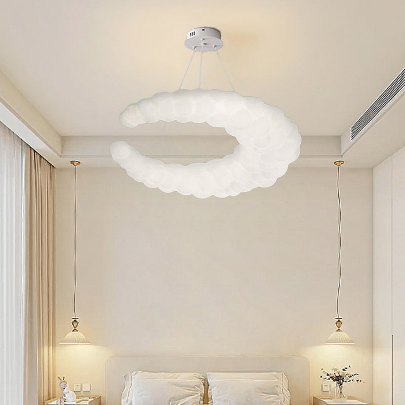 ثريا LED بلاستيكية حديدية على شكل قمر بتصميم عصري بسيط لغرفة المعيشة