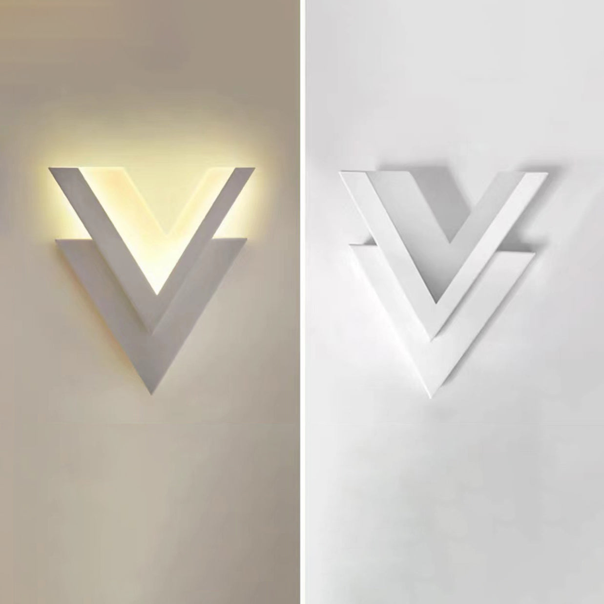 Modern Minimalist V Shape Hardware Acrylic LED Wall Sconce Lamp For Bedroom