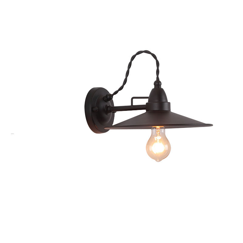 Contemporary Industrial Waterproof Metal Plate Bowl 1-Light Wall Sconce Lamp For Outdoor Patio