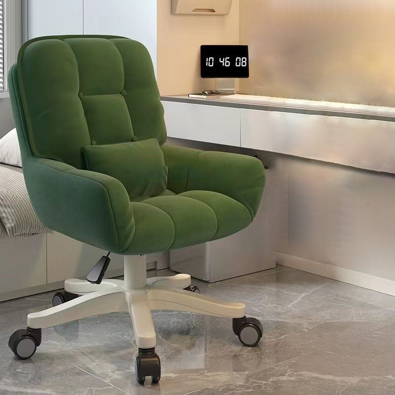 Modern Minimalist Rectangular Velvet Leather Vanity Stool Rotatable Sliding Backrest For Bedroom