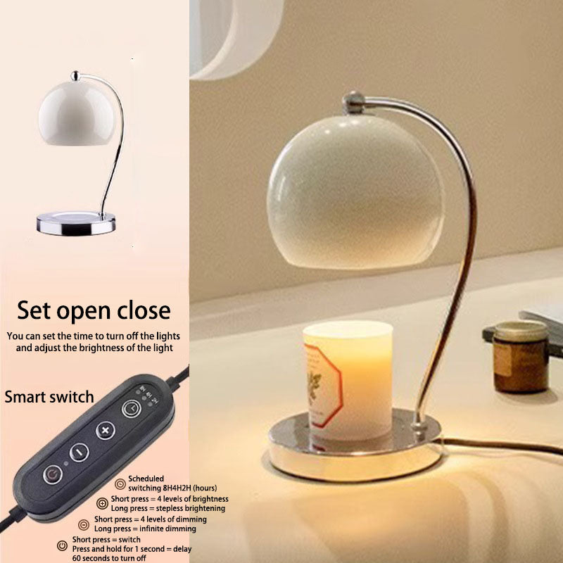 Contemporary Scandinavian Iron Stainless Steel Round Ball 1-Light Melting Wax Table Lamp For Bedroom