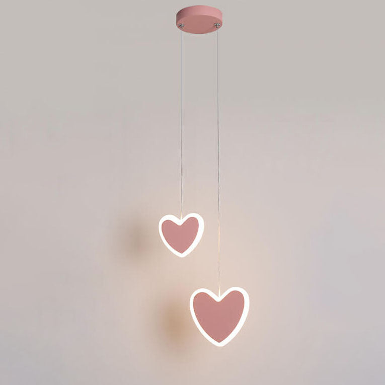 モダンミニマリストハートバタフライフラワーアクリルLEDシャンデリア