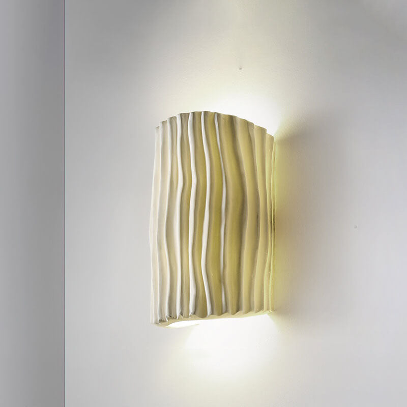 Nordic Creative Resin Striped Half Cylinder 2-Light Wall Sconce Lamp