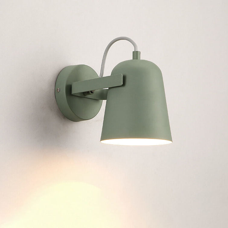 Nordic Macaron Iron Cylinder Dome 1-Light Wall Sconce Lamp