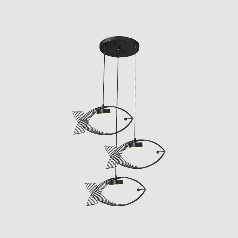 モダンなアクリル魚クリエイティブデザインLEDシャンデリア