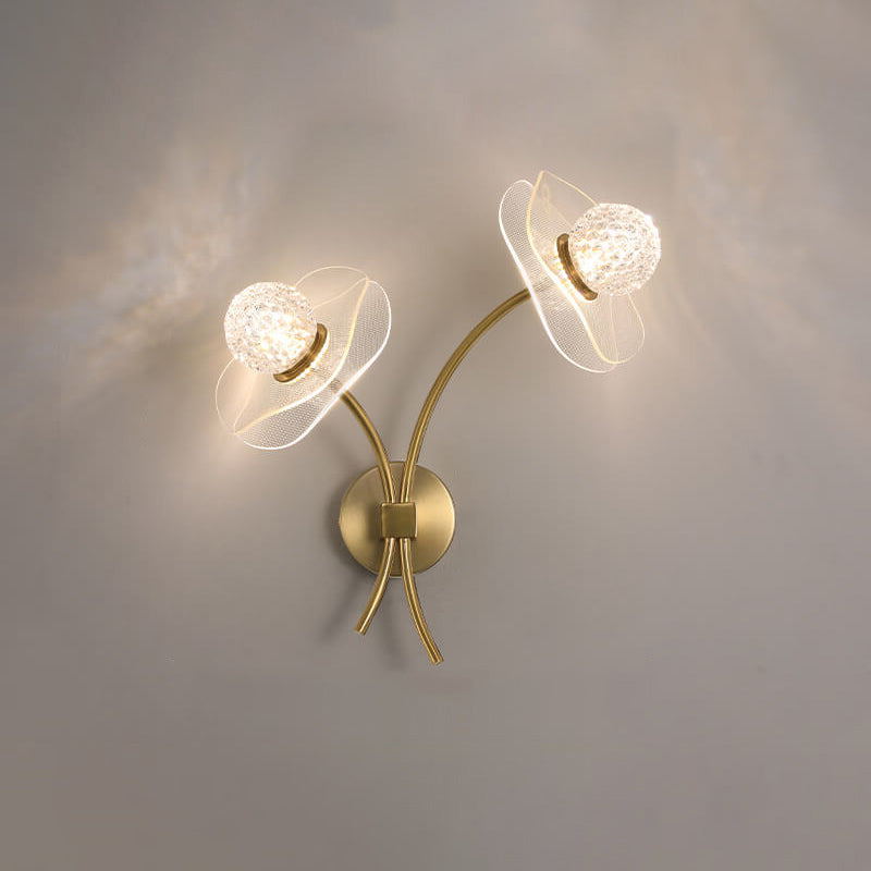 European Creative Lotus Flowers Acrylic LED Wall Sconce Lamp