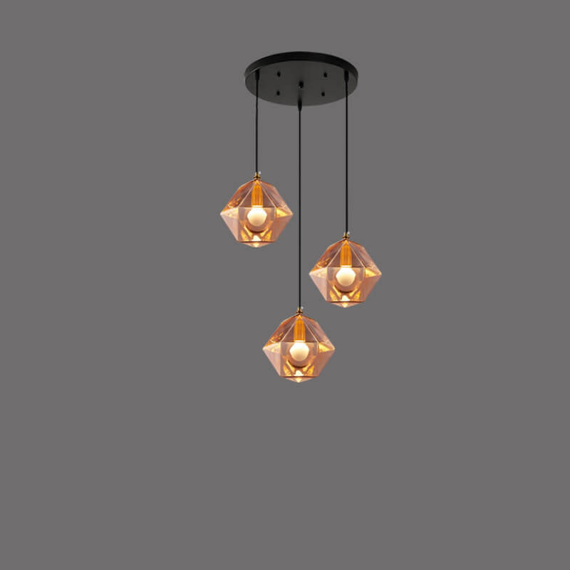 Nordic Light Luxury Wrought Iron Glass 1/3-Light Chandelier