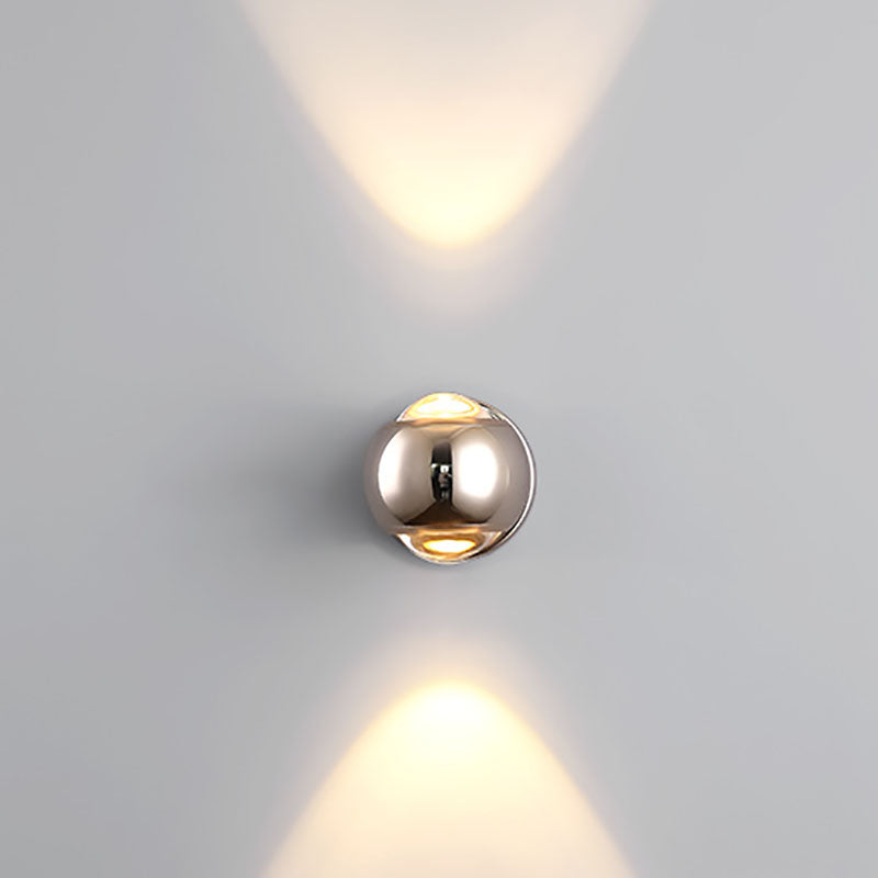 Contemporary Nordic Aluminum Semicircle Up And Down Luminous LED Spotlight Wall Sconce Lamp For Bedroom