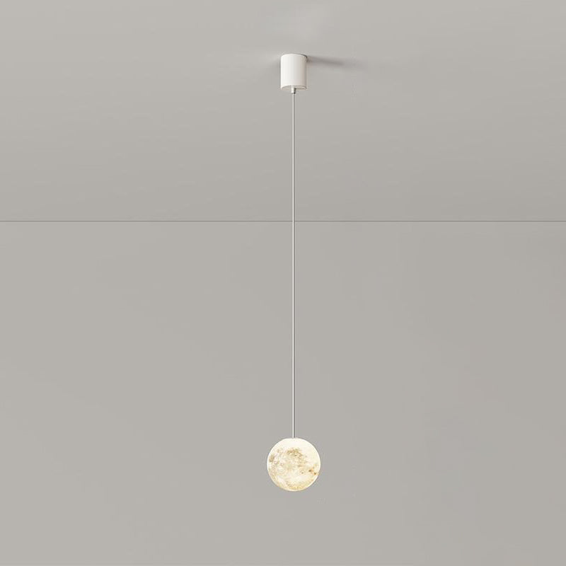 Modern Minimalist Astronaut Moon Iron Resin LED Pendant Light For Bedroom