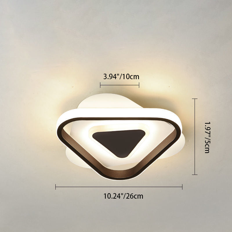 مصباح سقف LED معدني هندسي معاصر من الحديد بتصميم اسكندنافي، يُثبّت في الردهة