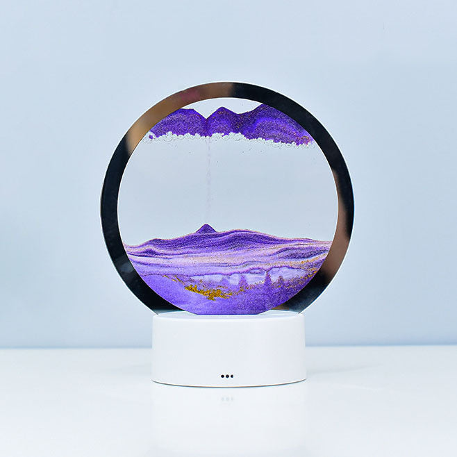Creative Round Hourglass Quicksand 3D LED Night Light Table Lamp