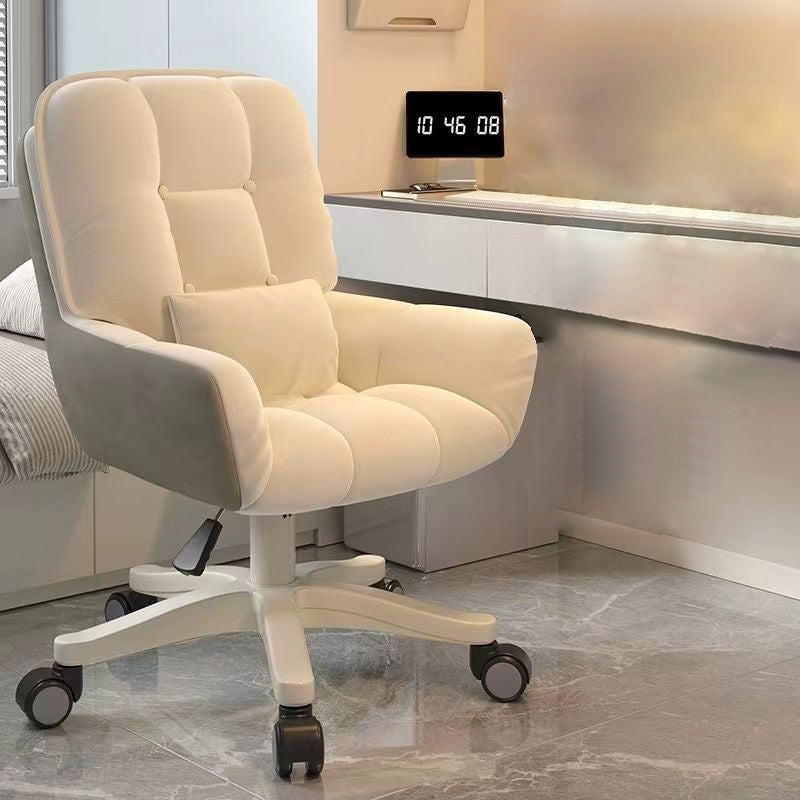 Modern Minimalist Rectangular Velvet Leather Vanity Stool Rotatable Sliding Backrest For Bedroom