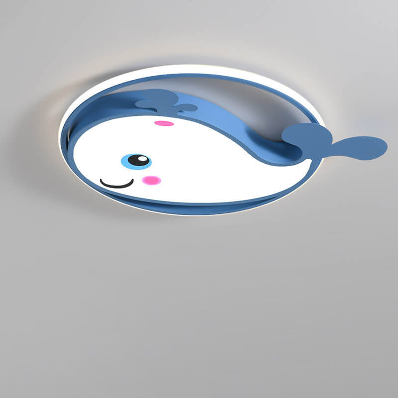 Cartoon Creative Dolphin Circle LED Kids Flush Mount Ceiling Light