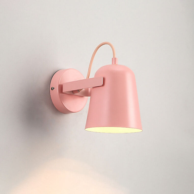 Nordic Macaron Iron Cylinder Dome 1-Light Wall Sconce Lamp